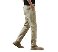 MUFURONG Pantaloni casual semplici da uomo in cotone estivo da lavoro dritto alla moda versatile, cachi, 56