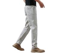 MUFURONG Pantaloni casual semplici da uomo in cotone estivo da lavoro dritto alla moda versatile, Grigio argento, 48