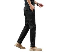 MUFURONG Pantaloni casual semplici da uomo in cotone estivo da lavoro dritto alla moda versatile, Nero , 44