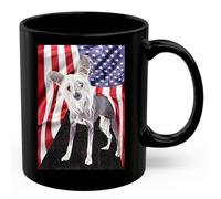 Mug American Themed Design With Blue Chinese Crested Dog 330Ml Tazze Da Caffè Con Manico In Ceramica Tazza Per Espresso Compleanno Latte