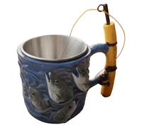 Mug da caffè con manico - Bicchieri da bere in resina con tema della,Mug con canna da per il tè - Per latte, ghiaccio, acqua, succo, tè, birra, papà, fidanzato, nonno e altro e simili