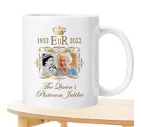 Mug della regina Elizabeth Memorial - 3.93 in Coppa in ceramica, tazza di souvenir commemorativa, Coppa dei collezionisti con ritratto reale stampato | Regalo in platino per gli amanti della storia, c