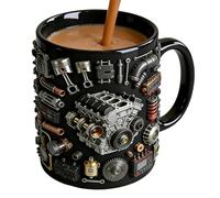Mug En Céramique - 1 pièce Mécanique Originale - /5,9 pouces Moteur avec Poignée Anti-Dérapante | Pour Thé Café Fêtes Anniversaire Saint-Valentin Hommes Amateurs d'Automobiles