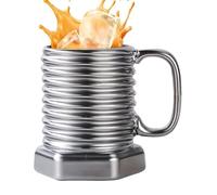 Mug Hélicoïdal 380ml | Tasse à Boisson Design Vis à Vis Hexagonale | Récipient pour Café et Boissons Chaudes Froides pour Cappuccino Lait Vin Jus Cadeau Prise en Main Ergonomique et Originale