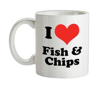 Mug I Love Fish & Chips - Cibo - Divertente - Compleanno - Cena - Merluzzo