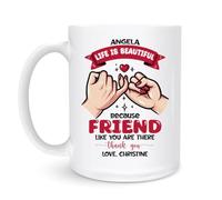 Mug Life Is Beautiful Because Friends Like You Are There 330Ml Tazze Con Manico In Ceramica Tazza Per Espresso Tè Ufficio