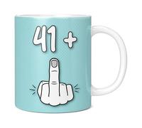 Mug Monster - Tazza per 42° compleanno, "I Am 41 + 1, regalo per 42 anni, tazza da caffè in ceramica, regalo per uomini o donne, tazza extra large e gigante disponibile, tazza bianca da 311,8 g