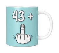 Mug Monster - Tazza per 44° compleanno, "I Am 43 + 1, regalo per 44 anni, tazza da caffè in ceramica, regalo per uomini o donne, tazza extra large e gigante disponibile, tazza bianca da 311,8 g