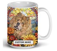 Mug Red Chow Chow Stained Glass Art Style Portrait 330Ml Tazza Con Manico In Ceramica Tazze Da Caffè Per Bevande Ufficio Uso Domestico