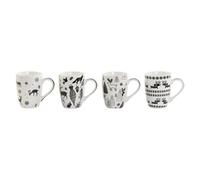 MUG SET 4 PORCELANA 8X12X10 360ML, NEGRO