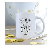 Mug Tazza Ceramica Bianca JE LE FARO DOMANI