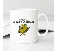 Mug Tazza Ceramica Bianca JE PEUX PAS JE SUIS A LA RETRAI. 133 Modelli A Scelta