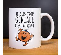 Mug Tazza Ceramica Bianca JE SUIS TROP GÉNIALE