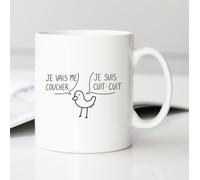 Mug Tazza Ceramica Bianca JE VAIS ME COUCHER JE SUIS CUIT-CUIT