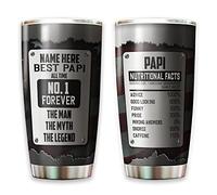 Mug Termica Con Paglia E Coperchio Tazza Termica Portatile Tazze Da Viaggio Per Mamma Anniversario Papà 590 Ml Papi Personalizzato Per Sempre, L'Uomo, Il Mito, La Leggenda - Con Nome