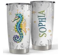 Mug Termica Portatile Tazza Da Caffè Con Paglia E Coperchio Tazze Da Viaggio Per Anniversario Colleghi Compleanno 590 Ml Gioielli In Stile Tumbler Con Consigli Personalizzati Sul Cavalluccio Marino