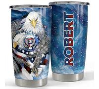 Mug Termica Riutilizzabile Tazza Da Caffè Portatile Tazze Da Viaggio Per Auto Natale Amico 590 Ml Bicchiere Americano Patriottico Personalizzato Con Aquila