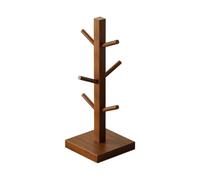 Mug Tree - Cup Storage Organizer Tree with 6 Hooks | Tabletop Mug Stand | Space Saving Mug Stand Wooden Wide Range of Uses Daily Coffee Station Stable Family Kitchen Tree