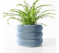 MUGALAB - Vaso di Design Maro, PLA Ecologico, Disponibile in 6 Colori, 4 Dimensioni (9-12-14-16cm), Moderno ed Ecosostenibile, Texture Ondulata, Made in Italy (Blu, 12cm Diametro)