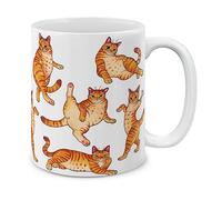 MUGBREW Tazza da caffè in ceramica con gatto tabby arancione divertente e giocoso postures, 311,8 g