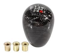 muge racing Pomello del cambio in fibra di carbonio a 5 marce, universale, per la maggior parte delle auto con 3 adattatori (8 mm/10 mm/12 mm)