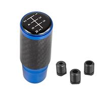 muge racing Pomello del cambio per auto, universale, a 6 velocità, in alluminio, con 3 adattatori (blu)