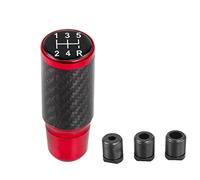 muge racing Pomello del cambio, pomello del cambio per auto, 5 marce, universale, in alluminio, con 3 adattatori (rosso)