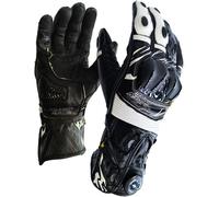 MUGENRACE Cowy Guanti da moto, Bianco/nero, Taglia S