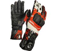 MUGENRACE Cowy Guanti da moto, nero/bianco/rosso, Taglia M