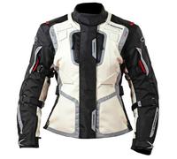 MUGENRACE Diane impermeabile Giacca tessile moto da donna, nero/beige, Taglia L