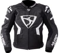 MUGENRACE Marcus Giacca in pelle da moto, nero-bianco, taglia 56 per maschi