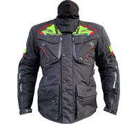 MUGENRACE Mars impermeabile Giacca tessile moto, nero/neon, Taglia 5XL