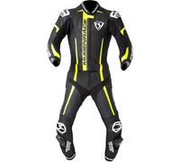 MUGENRACE Mucho Tuta in pelle da moto a due pezzi, nero-bianco-giallo, taglia 62 per maschi