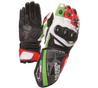 MUGENRACE Neptun Guanti da moto, bianco/rosso/verde, Taglia XS