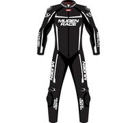 MUGENRACE Ohvale perforato bambini One Piece Tuta in pelle da moto, Bianco/nero, Taglia 140