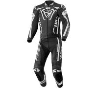 MUGENRACE Predator Tuta in pelle da moto a due pezzi traforata, nero-bianco, taglia 50 per maschi