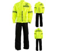 MUGENRACE Rainy Tuta antipioggia a due pezzi, nero-giallo, taglia 2XL per maschi