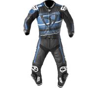 MUGENRACE RC-Max Due Tuta in pelle da moto a due pezzi traforata, nero-bianco-blu, taglia 52 per maschi