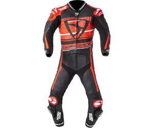 MUGENRACE RC-Max Due Tuta in pelle da moto a due pezzi traforata, nero-bianco-rosso, taglia 56 per maschi