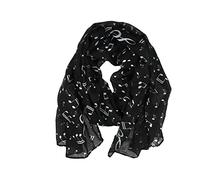 mugesh Sciarpa con note musicali, bel regalo per musicisti, Nero , 150cm x 50cm