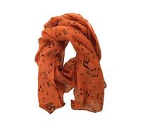 mugesh Sciarpa motivo note - bel regalo per musicisti, Colore: arancione., 150cm x 50cm