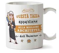 Mugffins architetta Tazze Originali di caffè e Colazione da Regalare Lavoratori e Professionisti - Questa Tazza appartiene alla miglior architetta dell'universo - Ceramica 350 ml