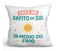 Mugffins cuscino anniversario matrimonio con imbottitura | Eres mi rayito de sol en medio del frío in Spagnolo | cuscino san valentino, moglie, marito, coppia | 40x40cm | pareja-2 v2