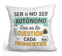 Mugffins cuscino con imbottitura partita IVA per uomo | Ser o no ser autónomo Esa es la cuestión in Spagnolo | regalo divertente lavoratore autonomo ufficio 40x40cm poliestere | Autónomos v1