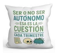 Mugffins cuscino con imbottitura partita IVA per uomo | Ser o no ser autónomo Esa es la cuestión in Spagnolo | regalo divertente lavoratore autonomo ufficio 40x40cm poliestere | Autónomos v2