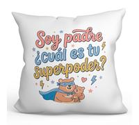Mugffins Cuscino con imbottitura regalo papà | Soy padre ¿cuál es tu superpoder? in Spagnolo | 40x40cm poliestere Padre | papi mami v1