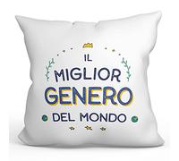 Mugffins Cuscino GENERO - En italiano - Il Miglior del Mondo - Idee Regali Divertenti - Rivestimento e Imbottitura (40x40 cm). Tatto Cotone