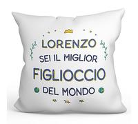 Mugffins Cuscino PERSONALIZZABILE FIGLIOCCIO - En italiano - Migliore del Mondo - Idee Regali Divertenti - Rivestimento e Imbottitura (40x40 cm). Tatto Cotone