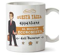 Mugffins Economista Tazze Originali di caffè e Colazione da Regalare Lavoratori e Professionisti - Questa Tazza appartiene al Meglio Economista dell'universo - Ceramica 350 ml