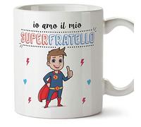 Mugffins Fratello Tazza/Mug - Io Amo Il Mio Super Fratello - Idea Regalo Originale di Compleanno - Tazza in Ceramica da 350 ml